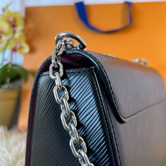 LOUIS VUITTON Epi Flowers Twist Shoulder Bag MM Black Bois de Rose - LE - Picture 8 of 14